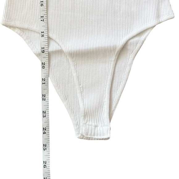 Edges of Her Ribbed Tank Scoop Neck Bodysuit White Small - Picture 5 of 6